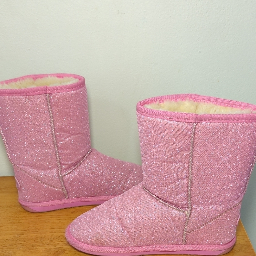 Emu Australia Kids Sparkle Lo Deluxe Wool Boot Pink Girls Size 4 - Picture 6 of 8